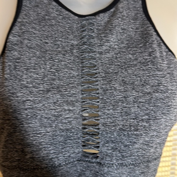 Zobha Heather Gray Cut Out Racerback Sports Bra Large - Picture 6 of 16